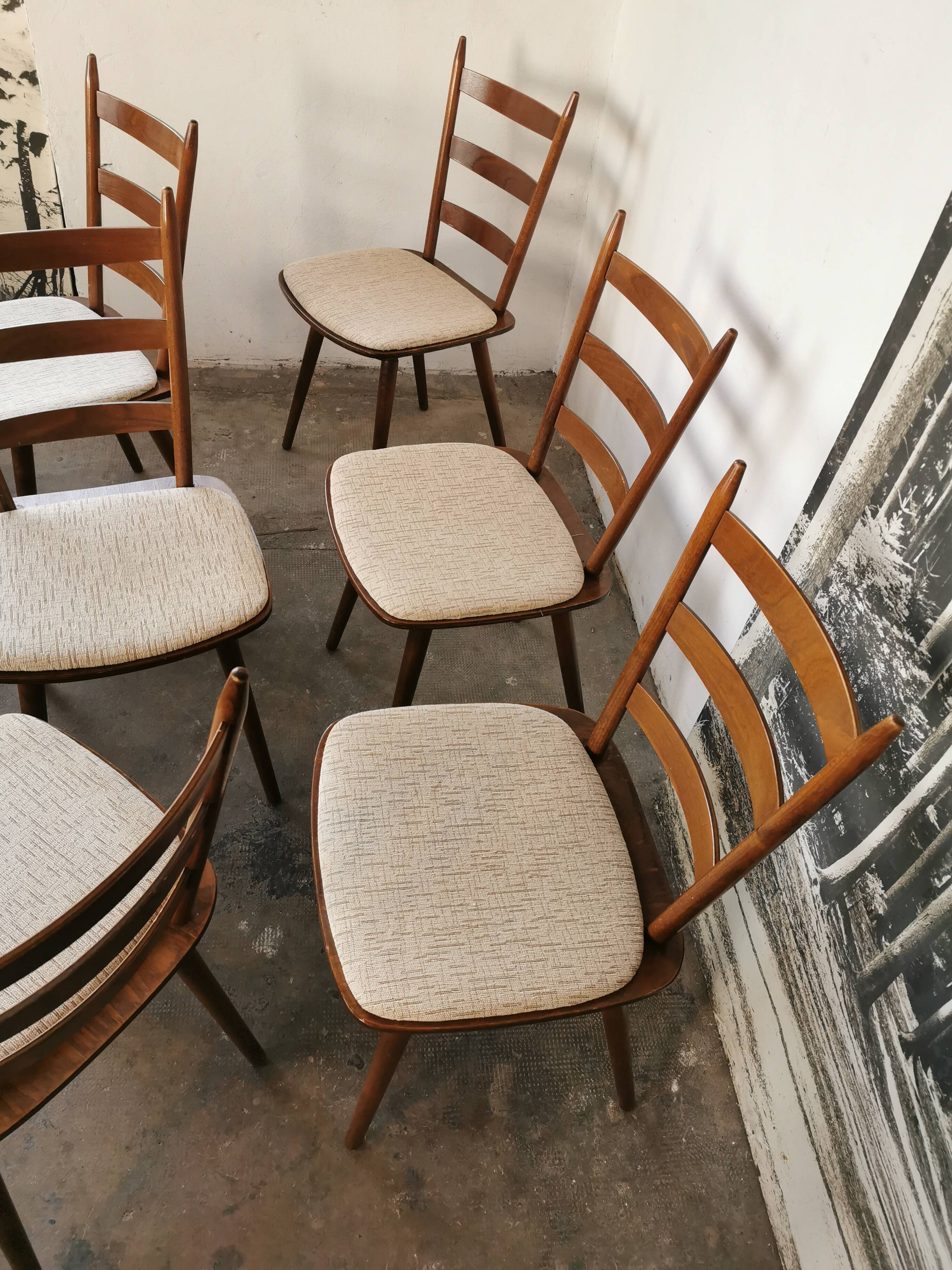 Set de 6 chaises bistrots Hiller, vers 1960