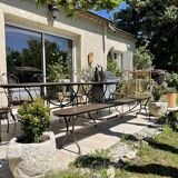 Artisanal wrought iron garden bench