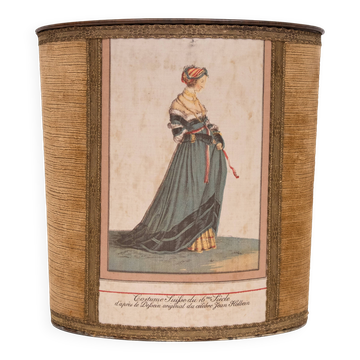 Brown Velvet Paper Basket Jean Holbein 1950s France