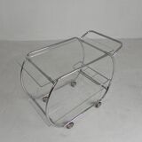 Art Deco trolley, chrome serving cart, 1950s