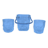 Ice bucket and 2 vintage whisky glasses in Sèvres crystal
