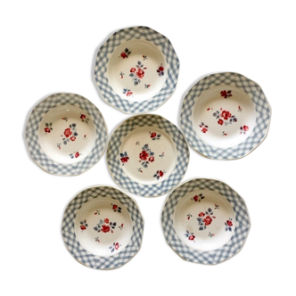 6 old plates made of earthenware Digoin Sarreguemines, Bastia