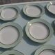12 green deep plates "l'amandinoise"