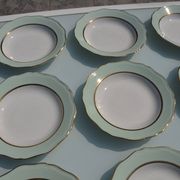 12 assiettes creuses vertes "l'amandinoise"