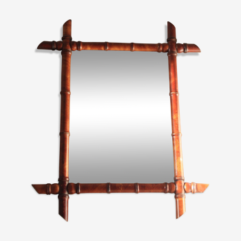 Miroir cadre bois façon bambou 53x65cm