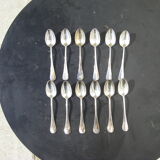 Box of twelve teaspoons in silver metal