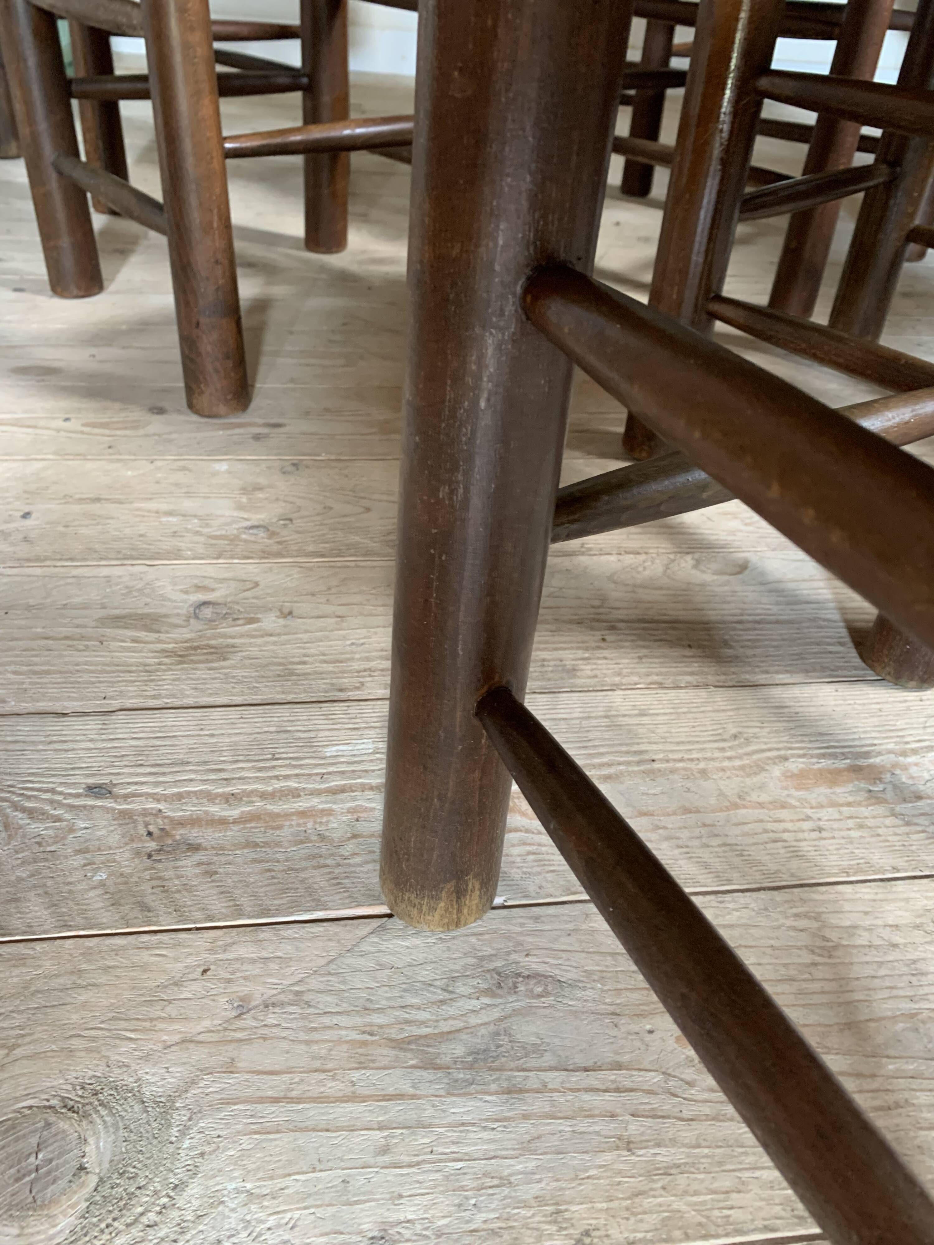 Chaises vintage de Georges Robert en paille - lot de 6
