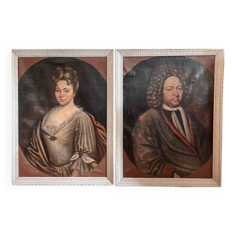 Paire de portraits 1715