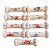 Series of 9 longchamp earthenware knife holders floral decor