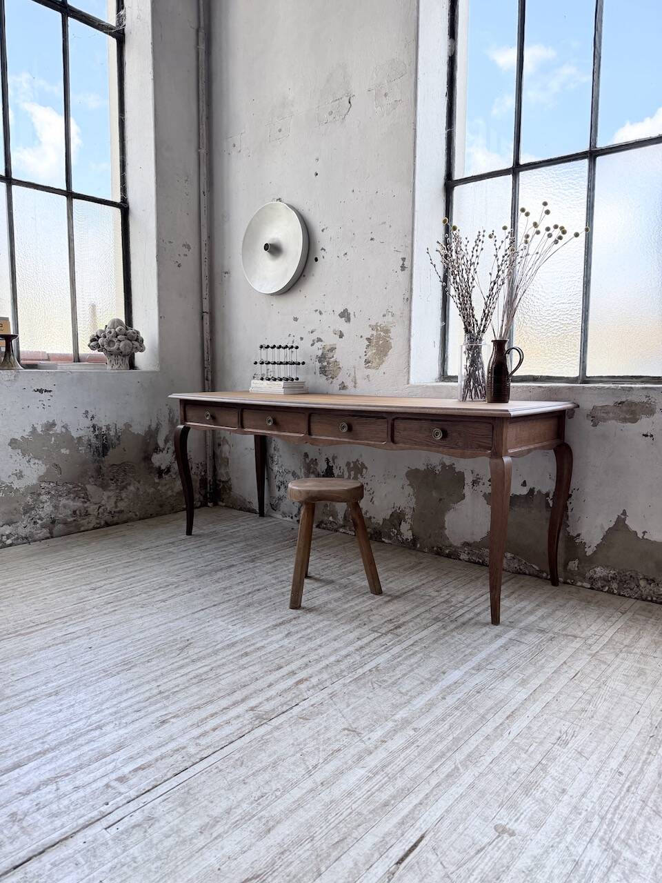 Console bureau en chêne 1960