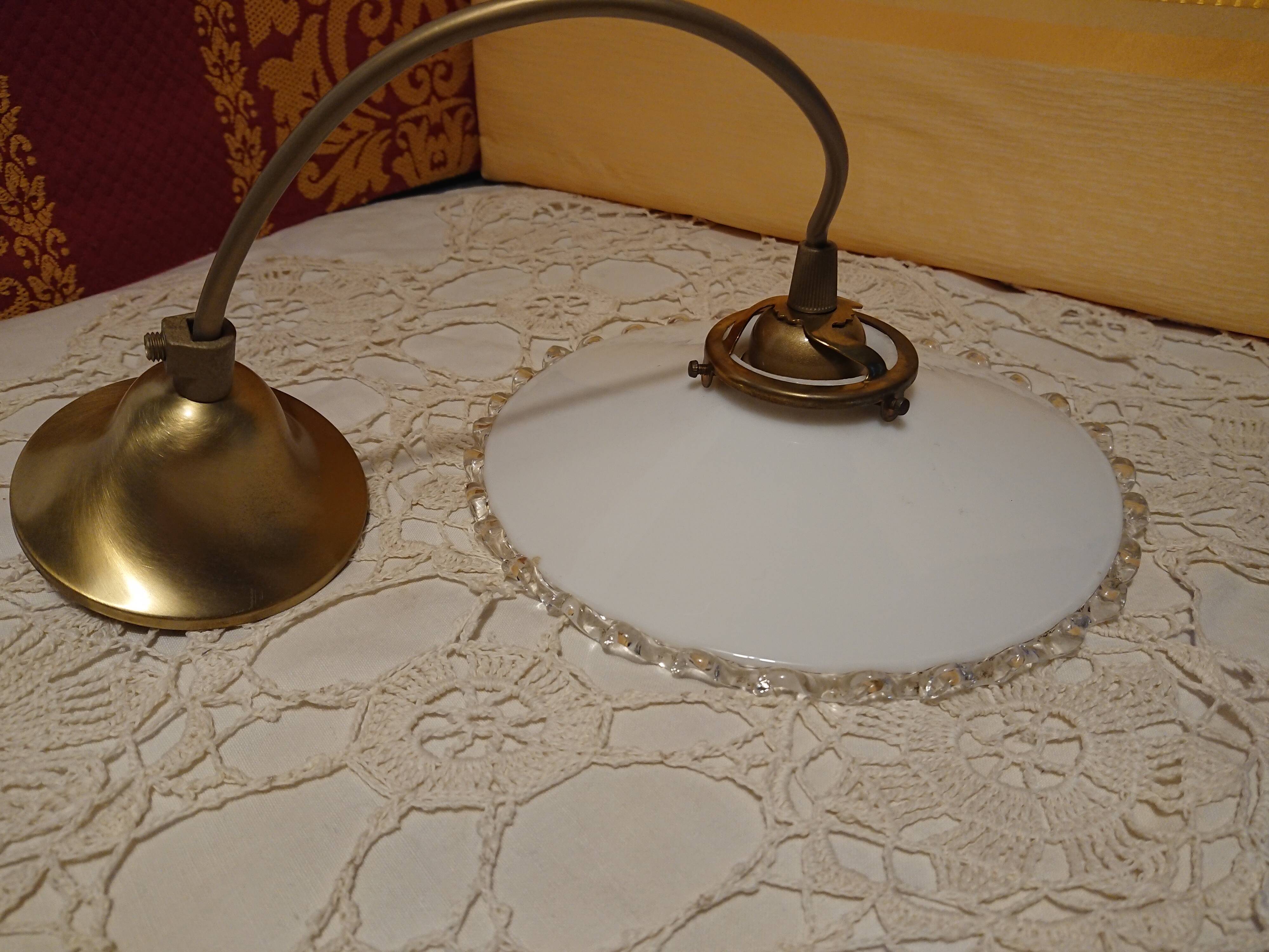 White corole glass pendant light 1940