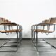 Mart Stam chairs in brown leather
