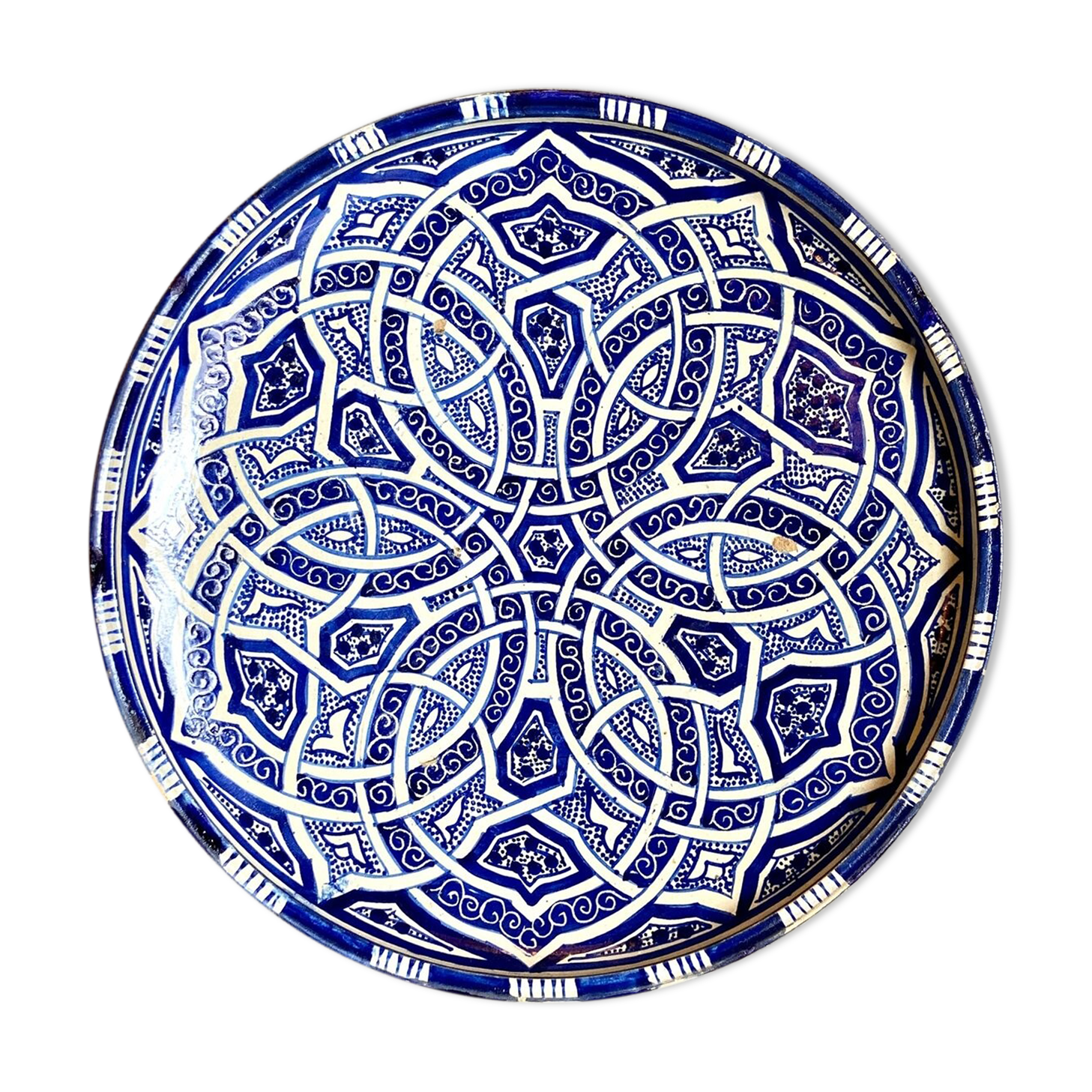 Blue glazed ceramic bowl