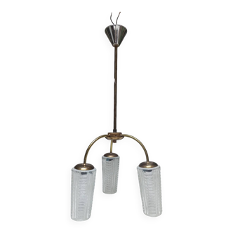 Vintage 60s brass 3-arm pendant light