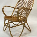 Vintage rattan chair by Dirk van Sliedregt Rohe Noordwolde 1960 from the Netherlands