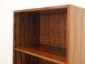 Danish rosewood veneered shelving unit on splayed legs, 1960s