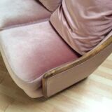 Sofa 2 places in pink velvet