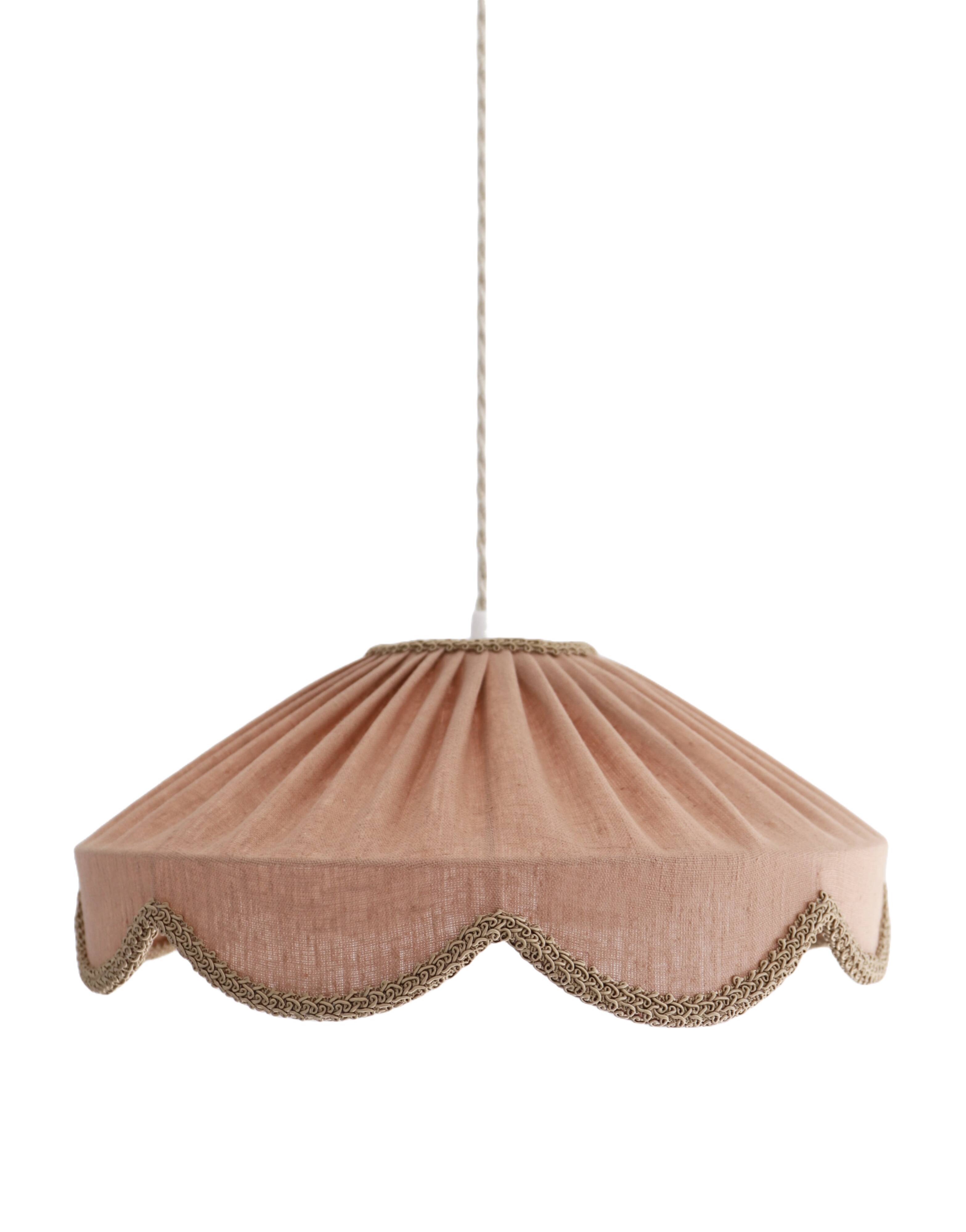 Cosette "classic linen" plain floral pendant light
