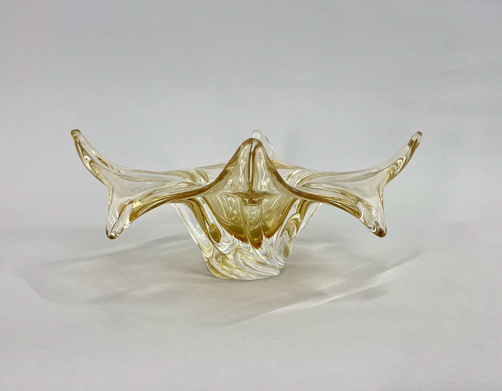 Czech Art Glass Bowl by Josef Hospodka for Chribska Glassworks, 1960s