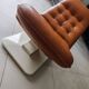 Vintage Lounge Chair & Ottoman "Origlia" – Tawny Leather & Pirelli Straps