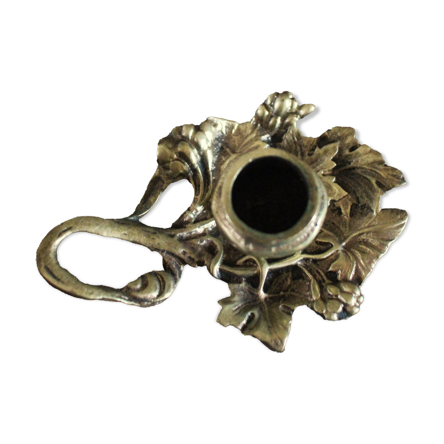Cellar rat brass candle holder vine leaf grapes