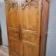 Louis XIV period wardrobe in solid oak, decorated with superb carvings
