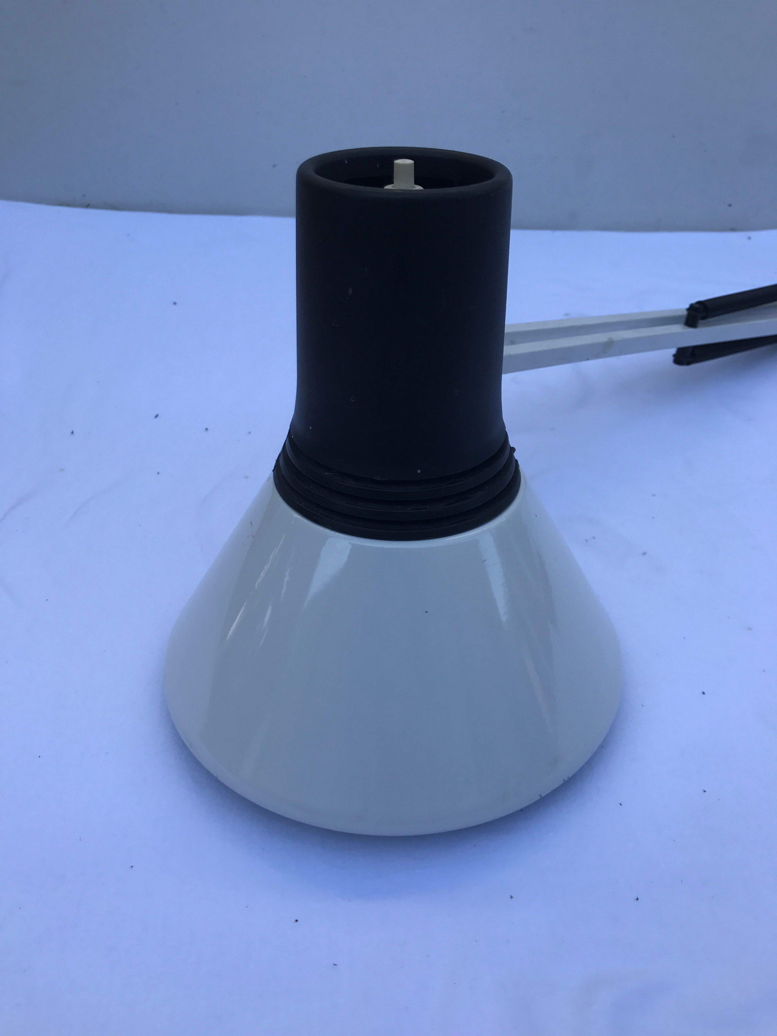 Architect articulated metal globe vintage black & white desk lamp 70s