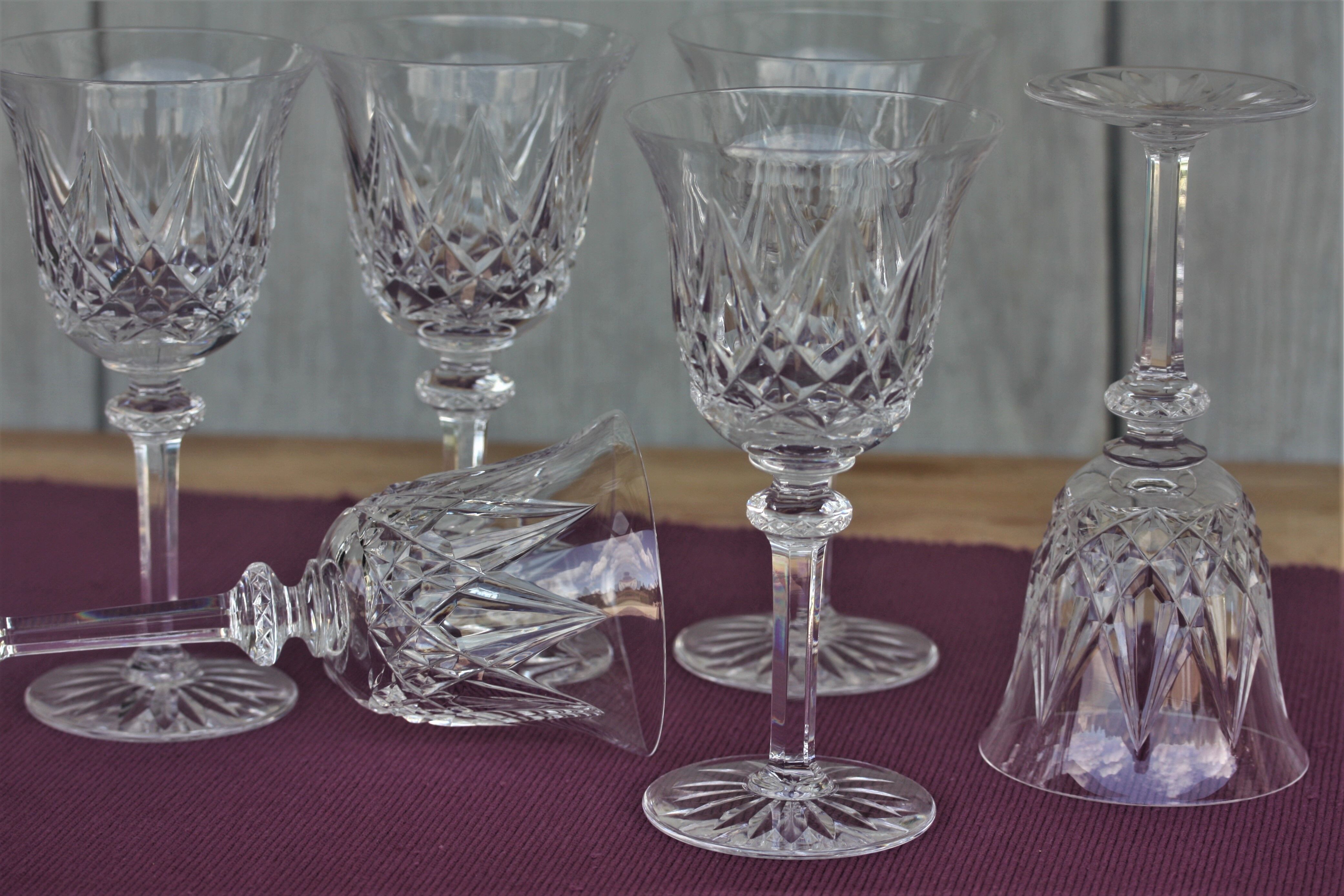 Série de 6 verres à eau en cristal de Saint Louis modèle Sammy