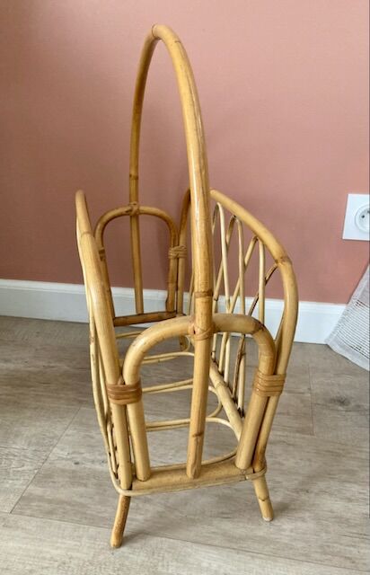 Rattan magazine holders