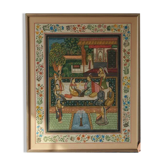 Large painting on oriental / Mughal / Indian silk (1900-1950)