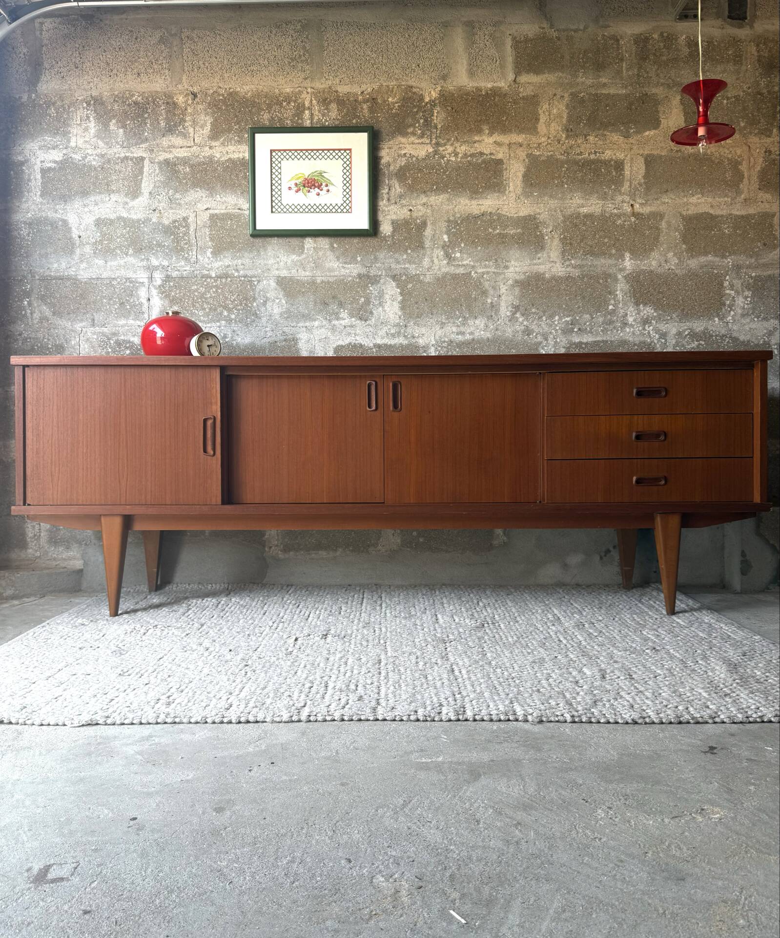 Vintage Scandinavian teak sideboard, 1960.