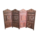 Solid wood screen carved four vintage panels height 98 cm