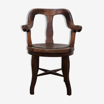 Fauteuil de barbier de bois de chêne