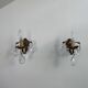 Pair of antique wall lamps - golden metal - grapevines - 1 lights