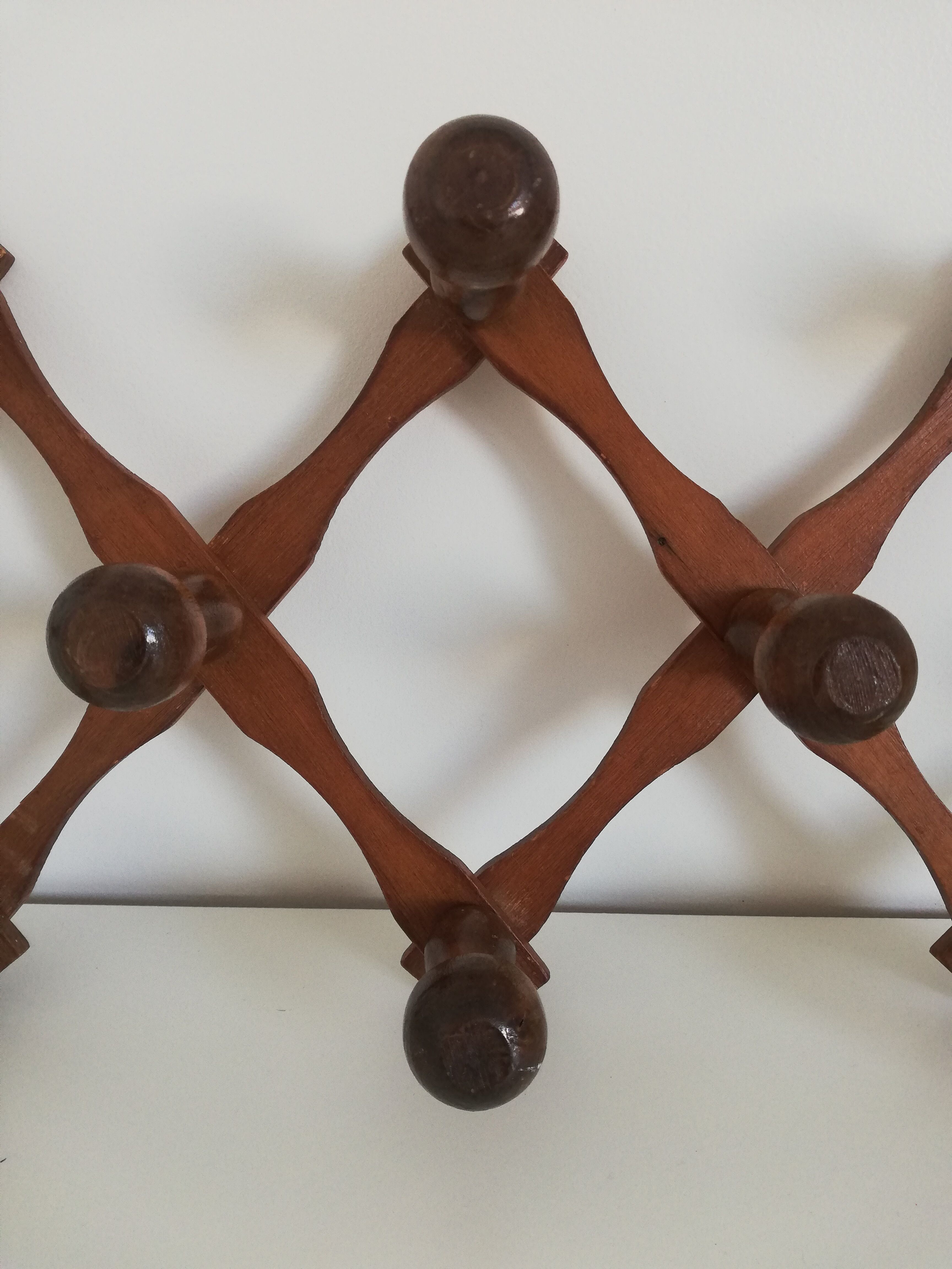 Vintage accordion coat rack