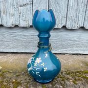 vintage vase painted in satin blue