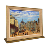 Ollier: oil on canvas mounted on panel, animated view of paris