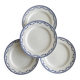 4 antique ceramic plates with blue flowers