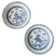 Pair of antique Chinese decorative plates with dragon motif.