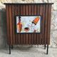 Furniture bar with vintage cocktails, teak blades and earthenware -1960s