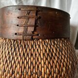 Early 20th century Chinese grain basket made of woven willow