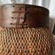 Early 20th century Chinese grain basket made of woven willow