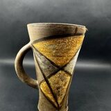 Pichet signé Alexandra Kostanda (1921-2011) Vallauris en grès émaillé années 60