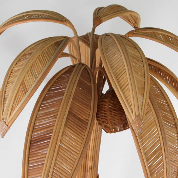 Lampadaire « palmier »/ « cocotier  » en rotin