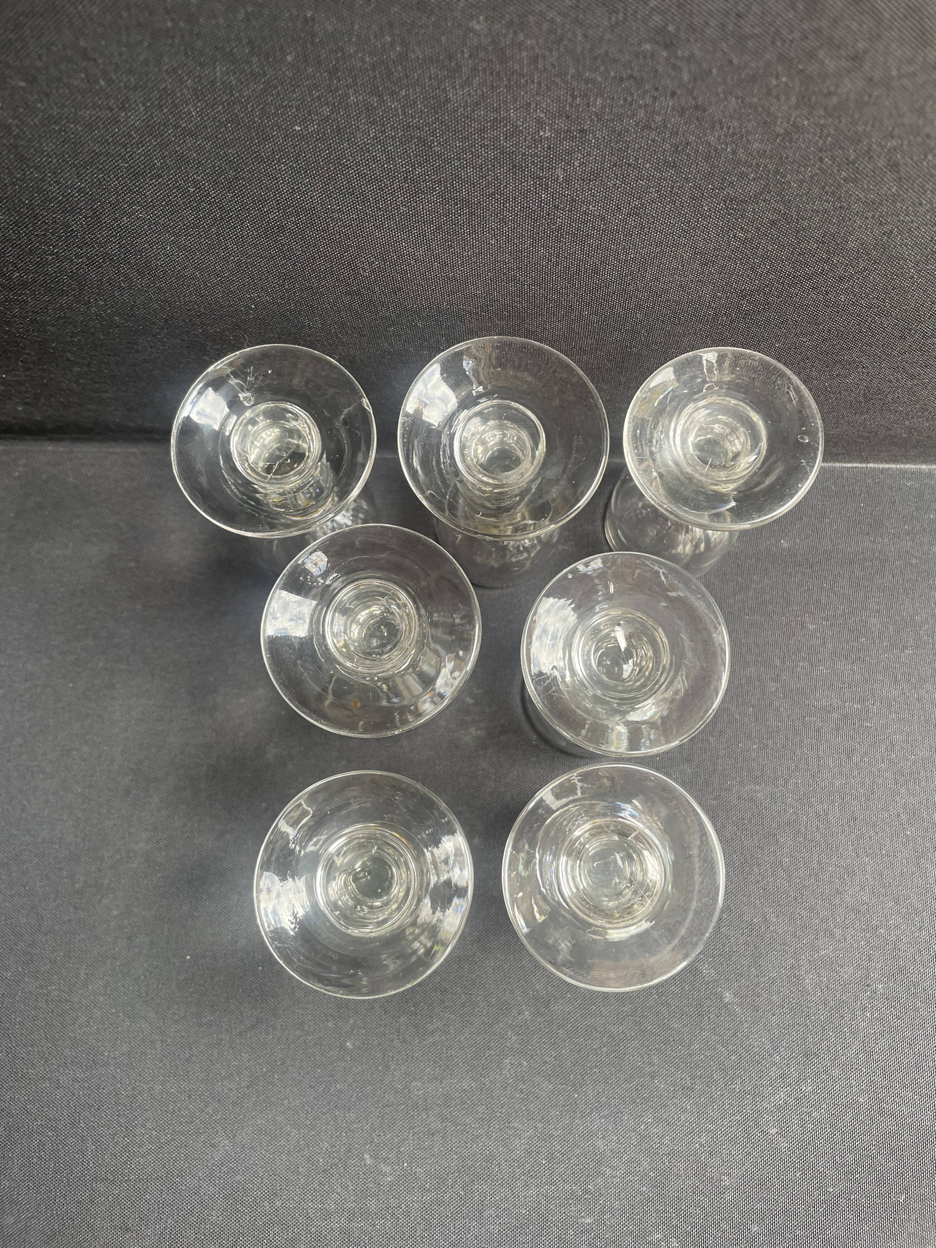 7 liqueur glasses – ½ Strong blown and cut crystal 19th century