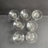 7 liqueur glasses – ½ Strong blown and cut crystal 19th century