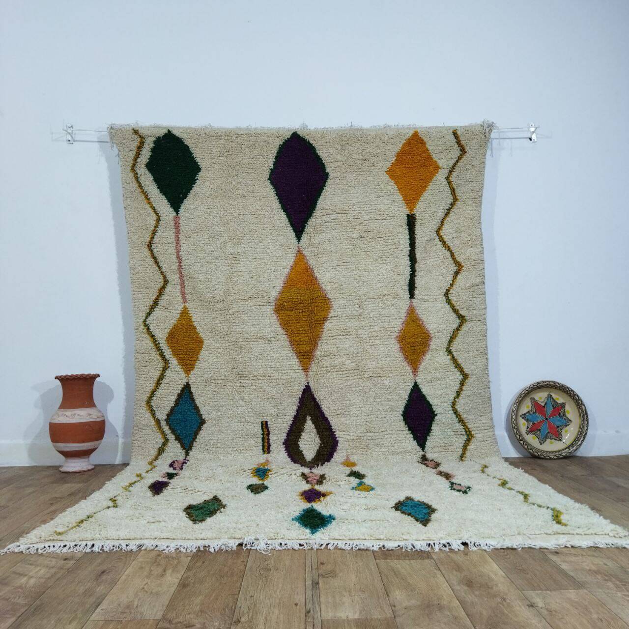 Handmade wool Berber rug 300 X 190 CM