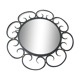 Miroir en fer forgé et bagues métal doré vers 1950 - 39cm