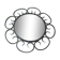 Miroir en fer forgé et bagues métal doré vers 1950 - 39cm