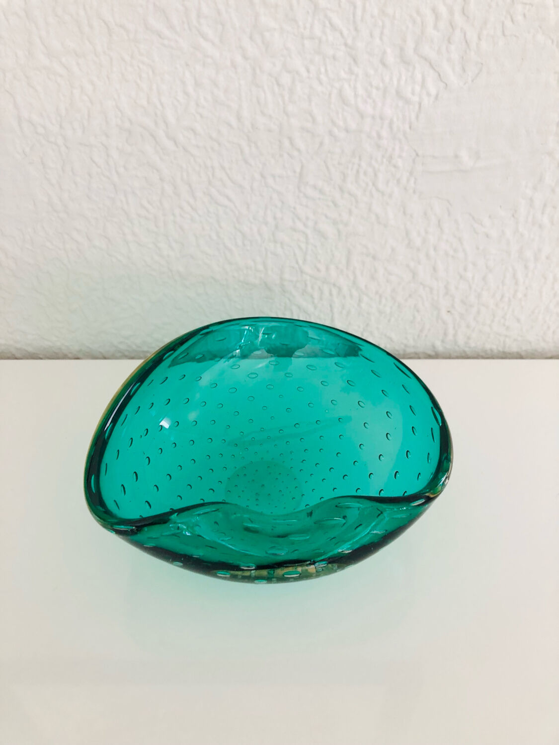 Ashtray or bowl in emerald green blown glass - Murano circa 1970